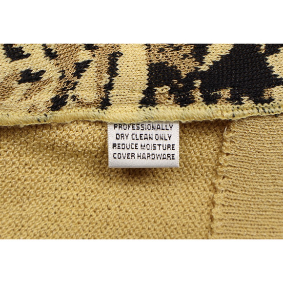 St. John by Marie Gray Women's Knit Jacket Yellow Tan Contrast Animal Print Sz 6 - Picture 5 of 10